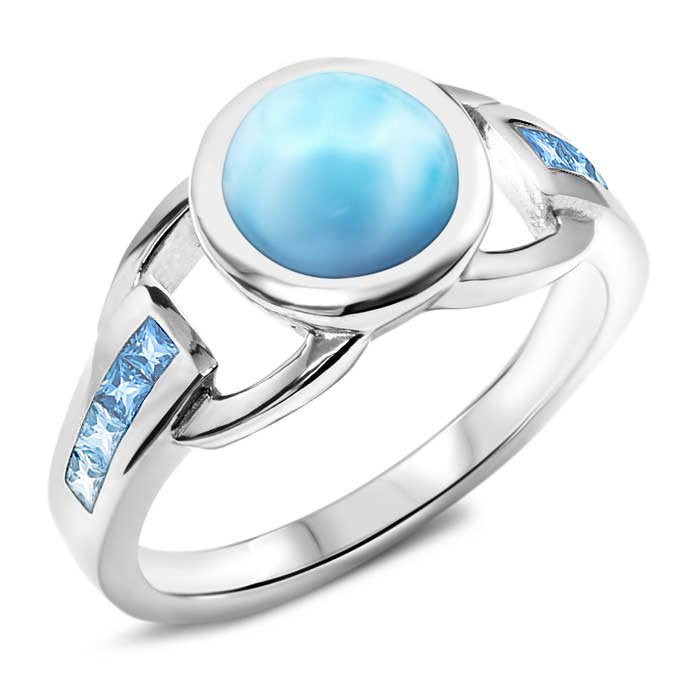 Sole - Ring with Green Aqua Chalcedony and London Blue Topaz, 18k Yell – A  & Furst